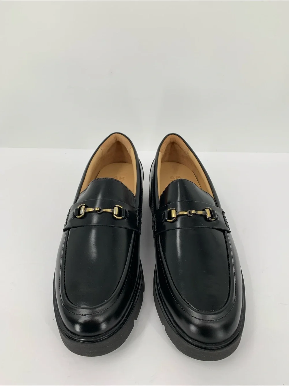 ABEO Boulevard Ornament chunky penny loafer shoe black leather bit preppy new 10